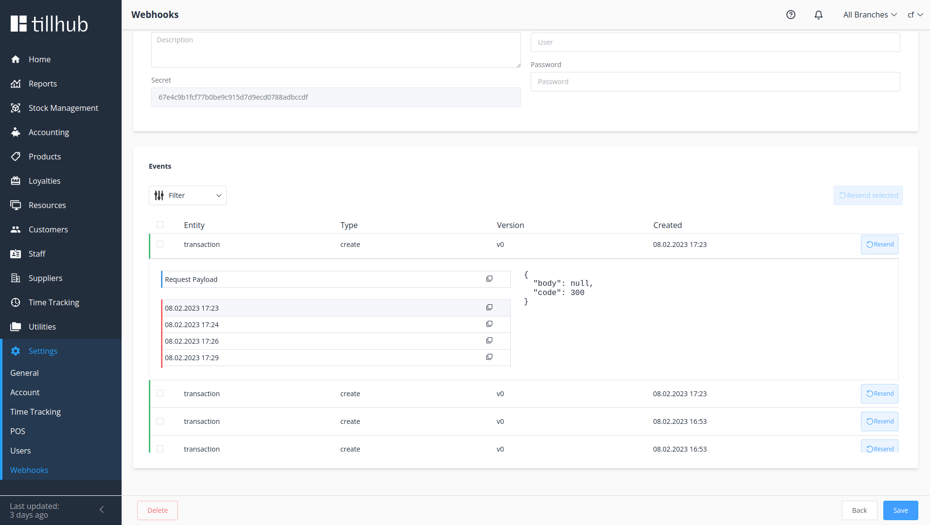 Webhook Requests Details