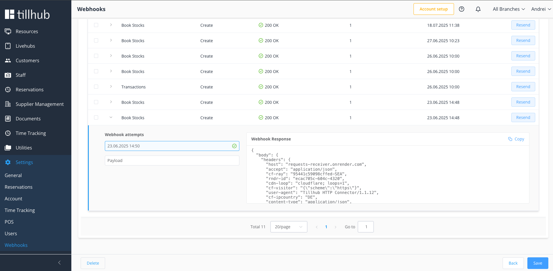 Webhook Requests Details