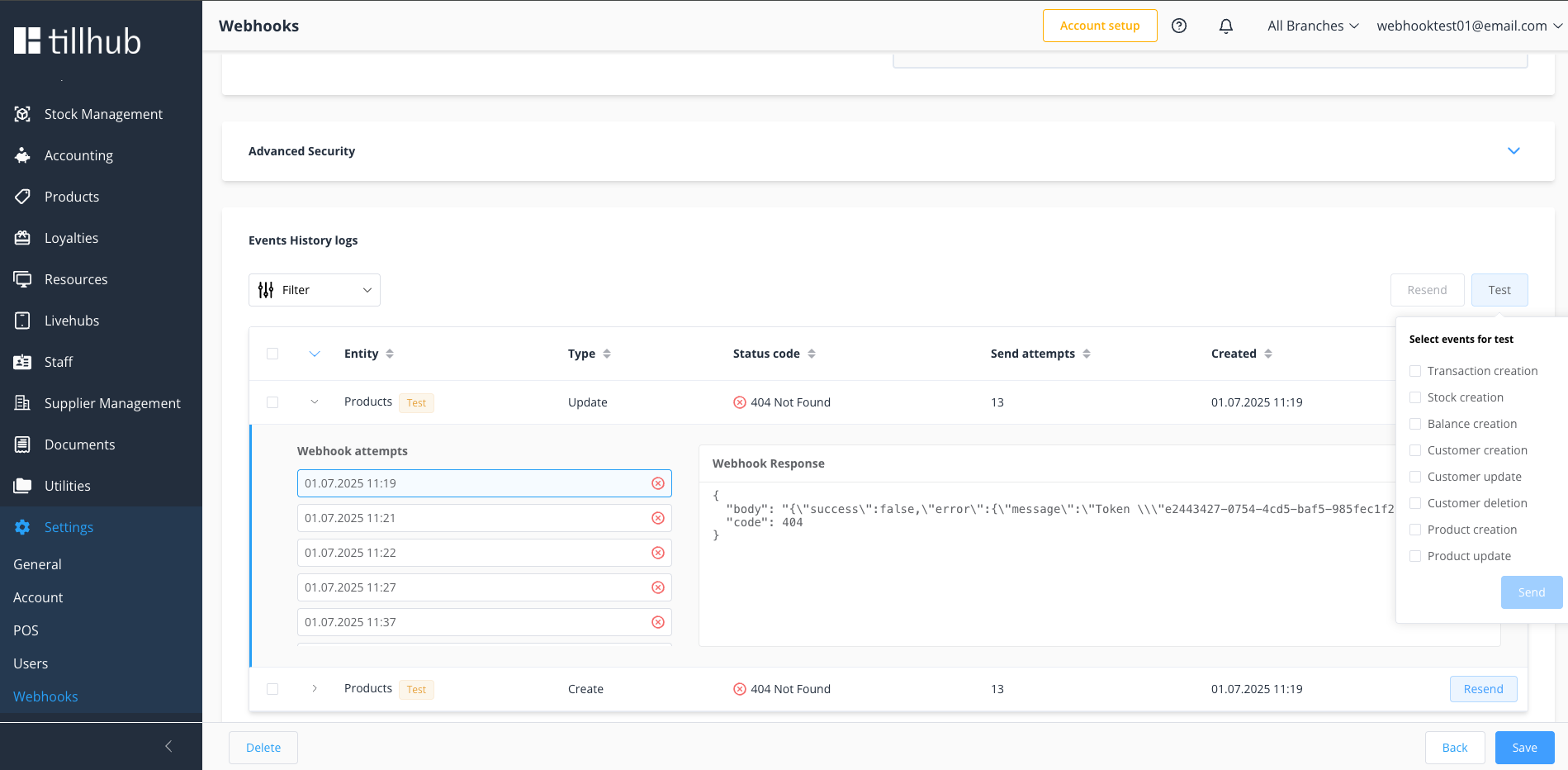Testing Webhooks